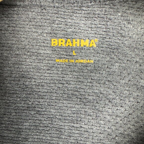 Brahma T-Shirt Mens L Gray Crewneck Pullover Front Pocket Long Sleeve - Picture 4 of 9